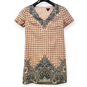 Ann Taylor Pink Paisley Shift Dress Size XS
